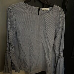 beachlunchlounge Blue Striped Blouse size L